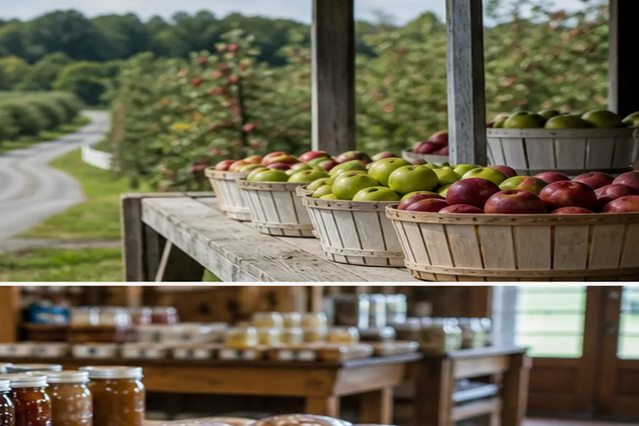 Kentucky rolling hills roadside market with handmade goods