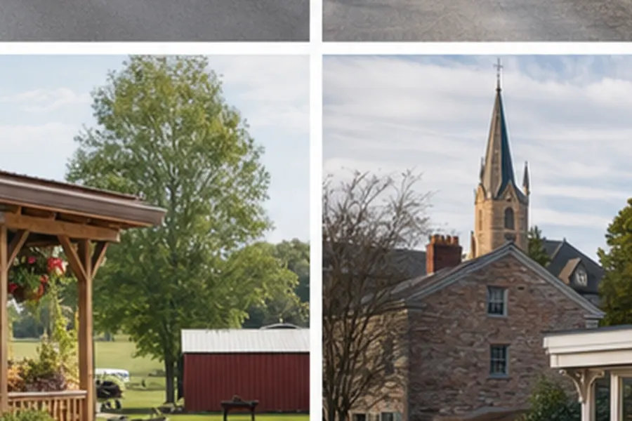 Missouri country store porch and gravel lot for Amish community listings