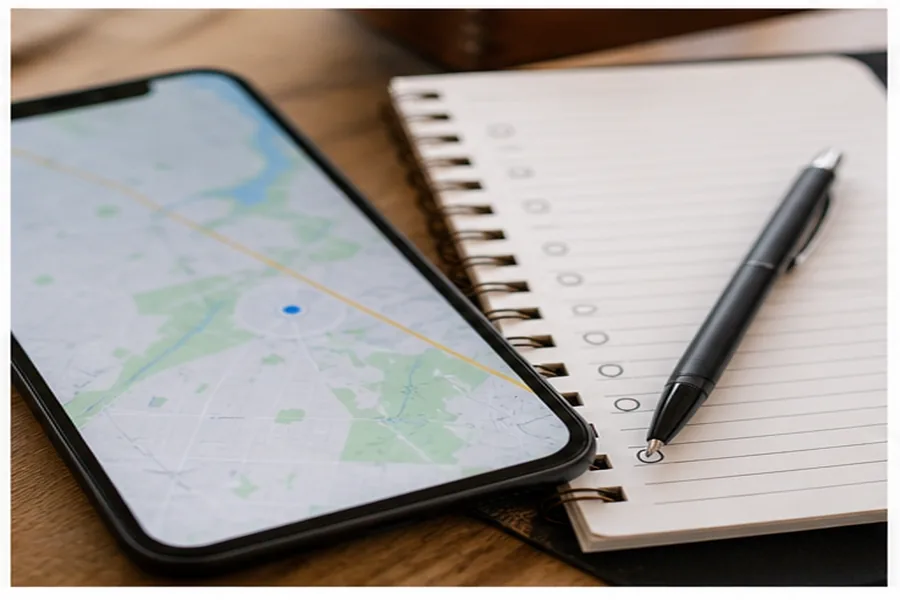 Phone map and paper list for finding Amish stores near me